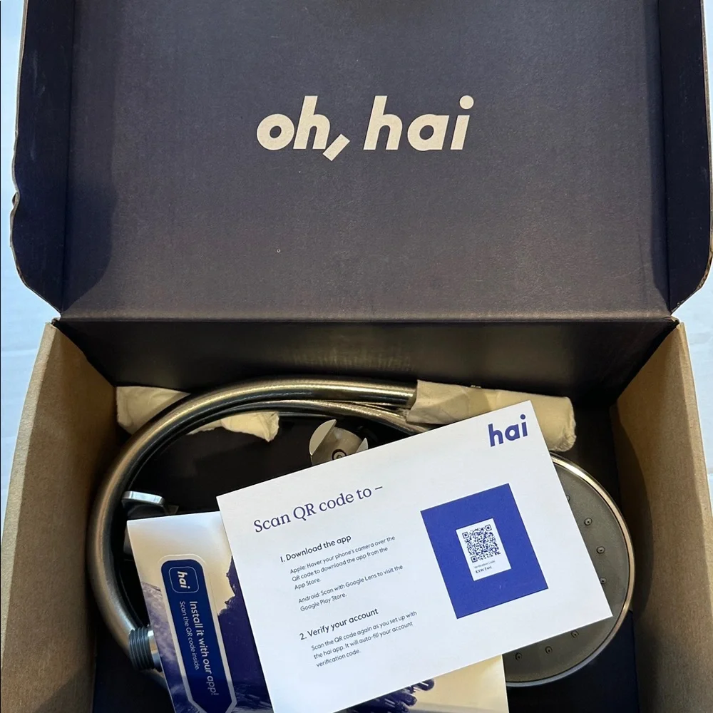 HAI smart spa shower system showerhead charcoal open box